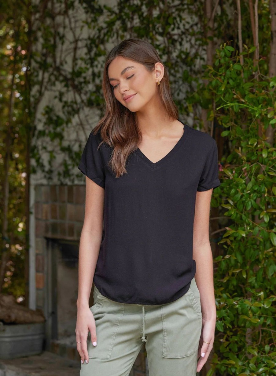 Wholesale bella dahl V-Neck Tee Vintage Black