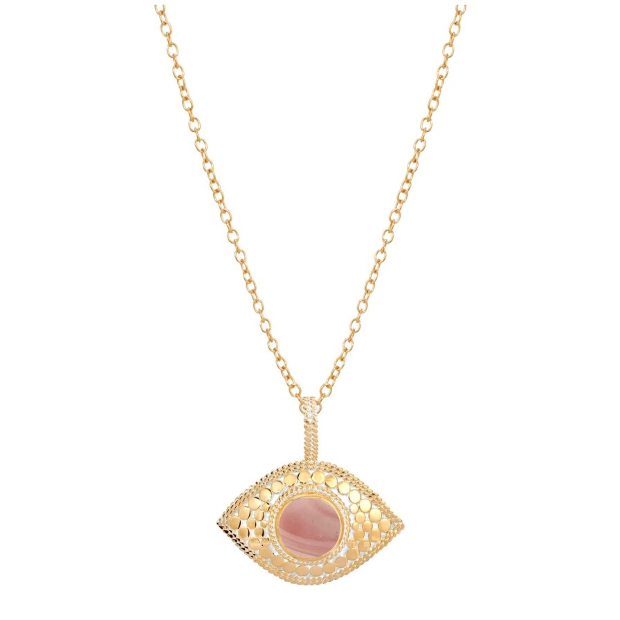 New Anna Beck Evil Eye Pink Opal Necklace