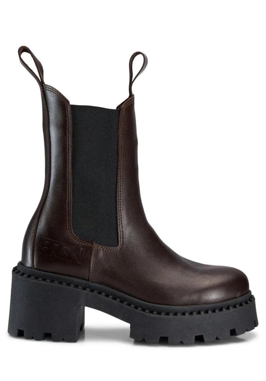 Hot BRGN Heel Chelsea Boot Brown