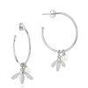 New Claudia Bradby Flying Bee Large Hoop Earring Silver