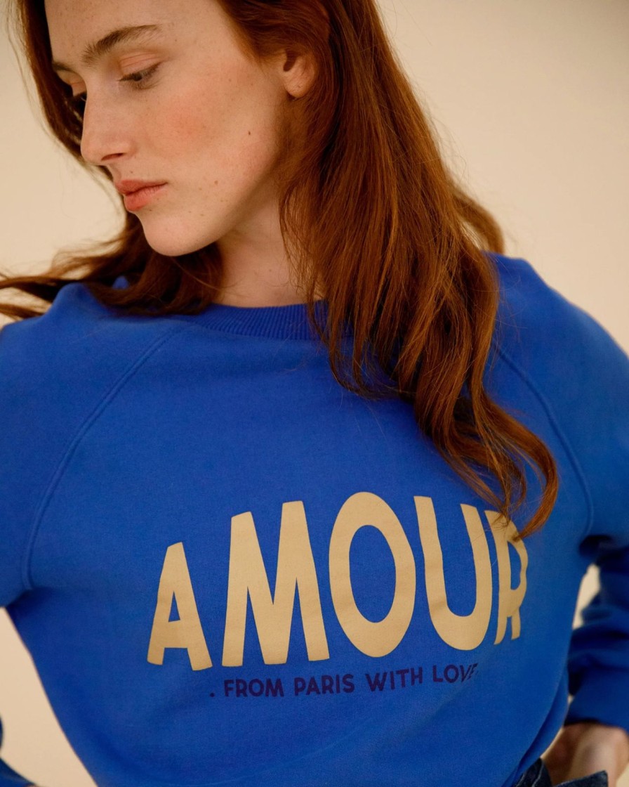 New Emile & Ida Zamour Amour Sweatshirt Sapphire