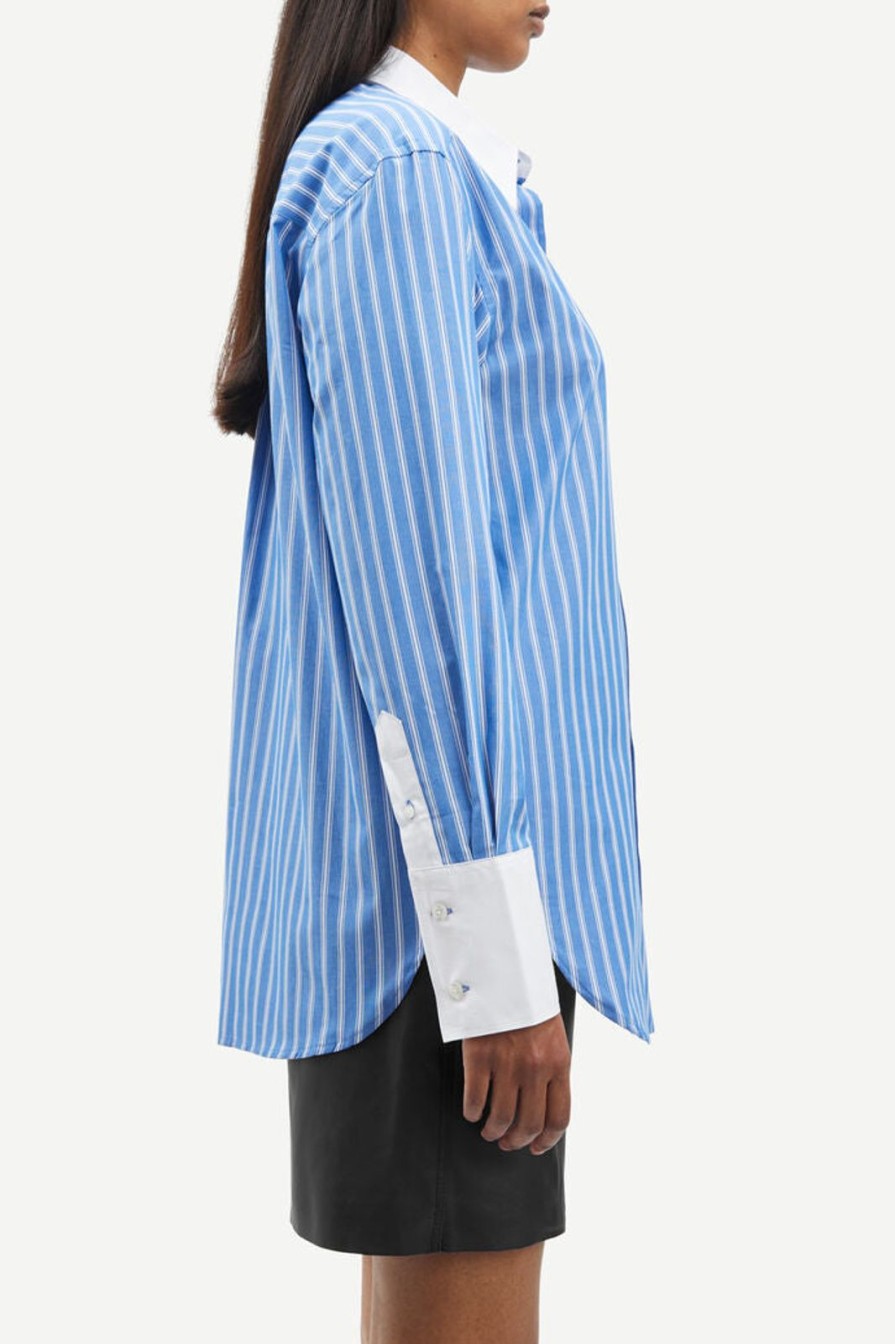 Hot Samsoe Samsoe Salovas Shirt Blue Stripe