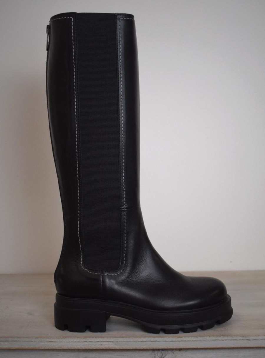 Wholesale Donna Lei Vitello Long Boot Black