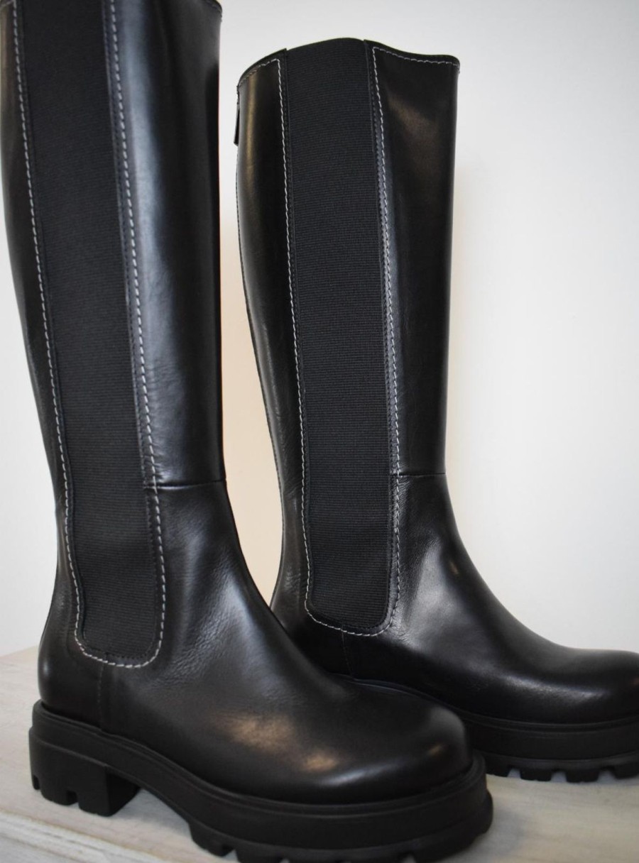 Wholesale Donna Lei Vitello Long Boot Black