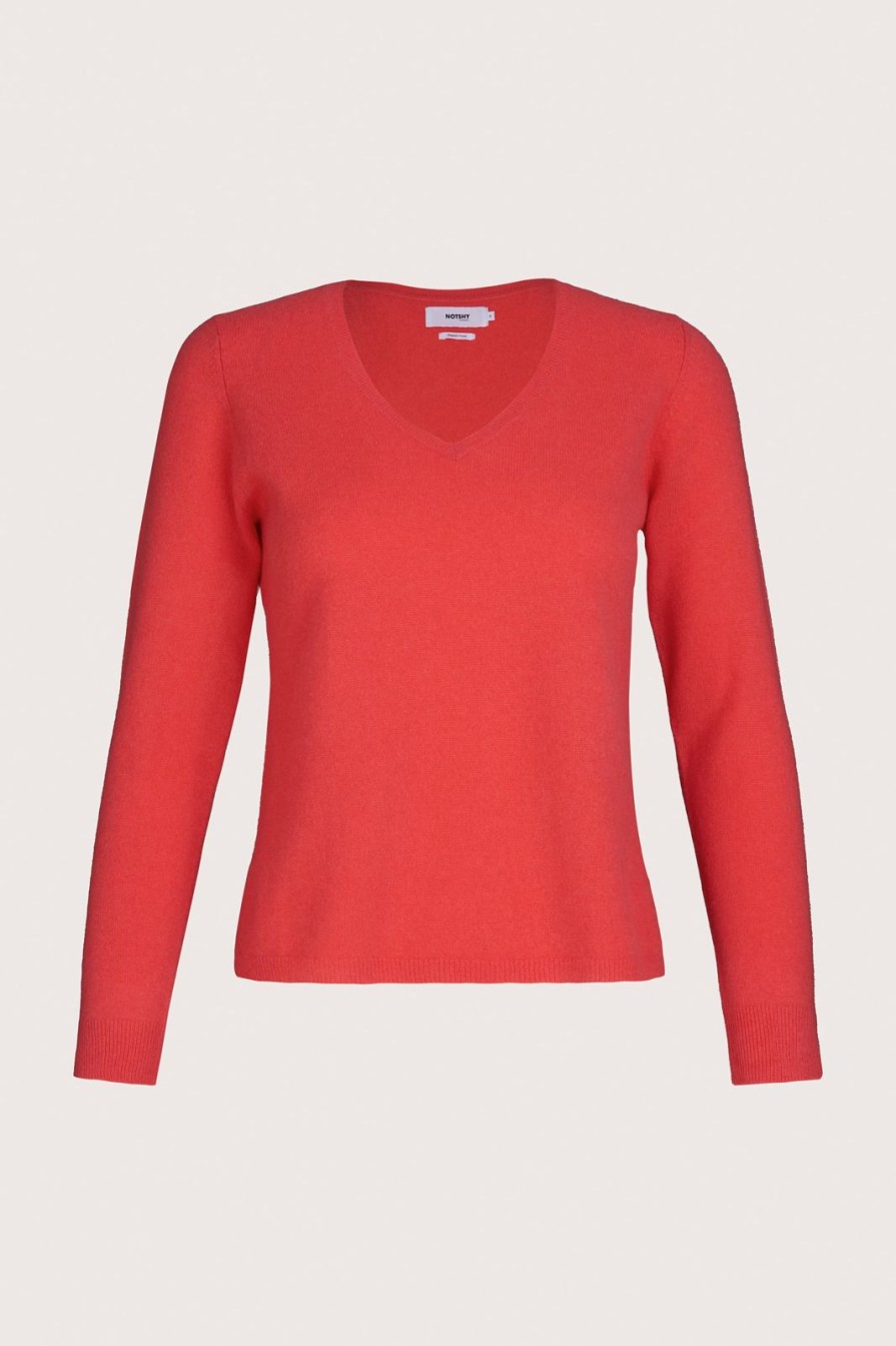 Wholesale Not Shy Penelope V-Neck Jumper Coral