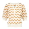 Wholesale Tabitha Webb Chevron V-Neck Top Cream/Gold