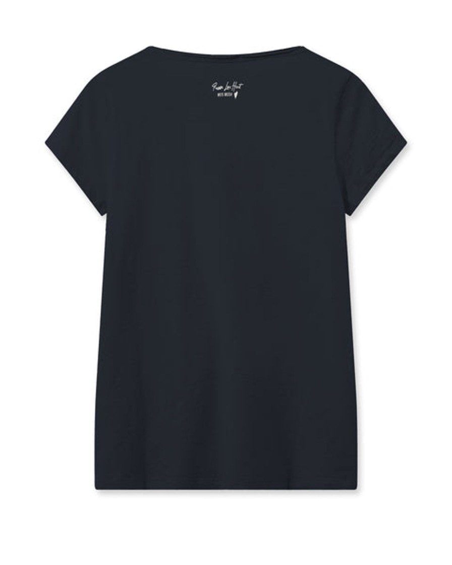 New Mos Mosh Mmtulli V-Ss Tee Salute Navy