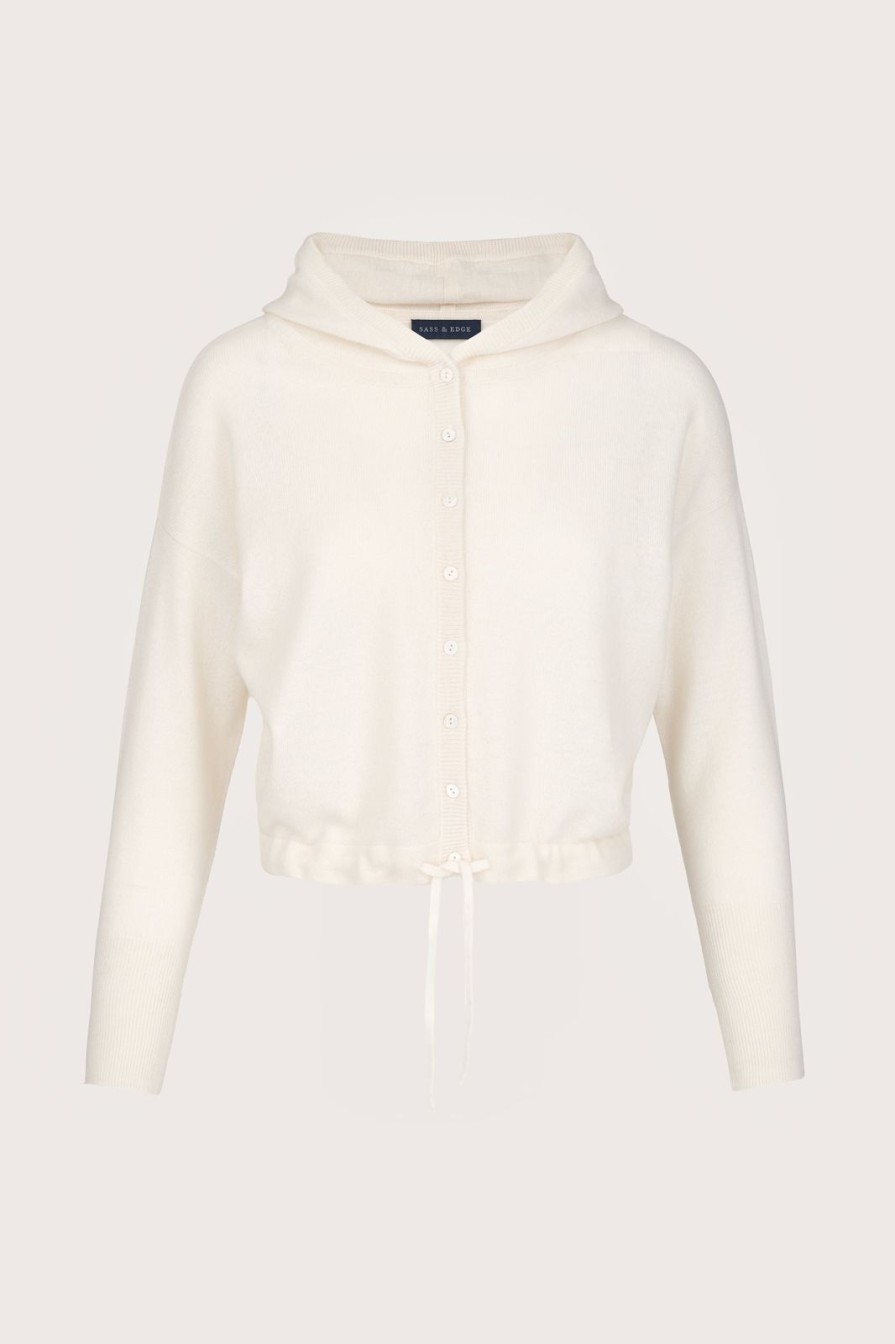 Best Sass & Edge Alnwick Boxy Hoodie White Ice