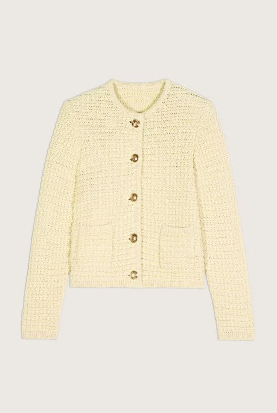 Online ba&sh Gaspard Knitted Cardigan Primrose