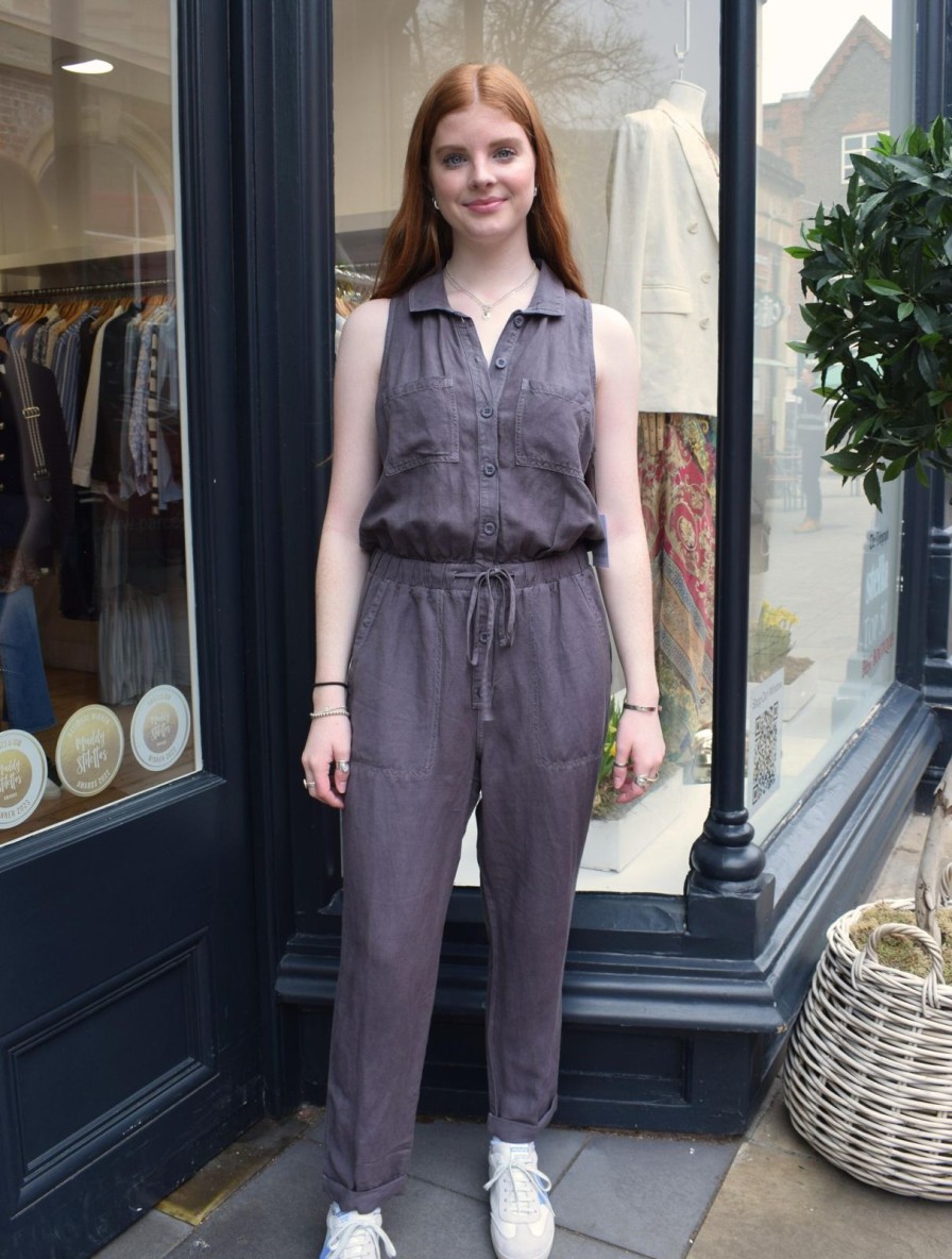 Best bella dahl Sunday Pocket Jumpsuit Charcoal