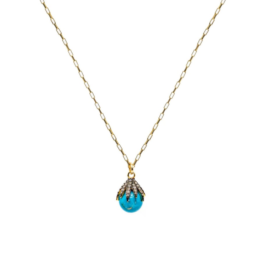 Hot Kirstie Le Marque Diamond Claw & Turquoise Necklace