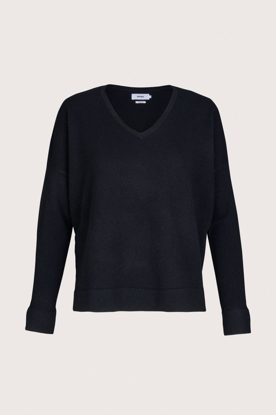 Hot Not Shy Dalia V-Neck Jumper Black