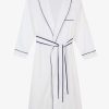 Wholesale BREATHE Organic Cotton Herringbone Robe White