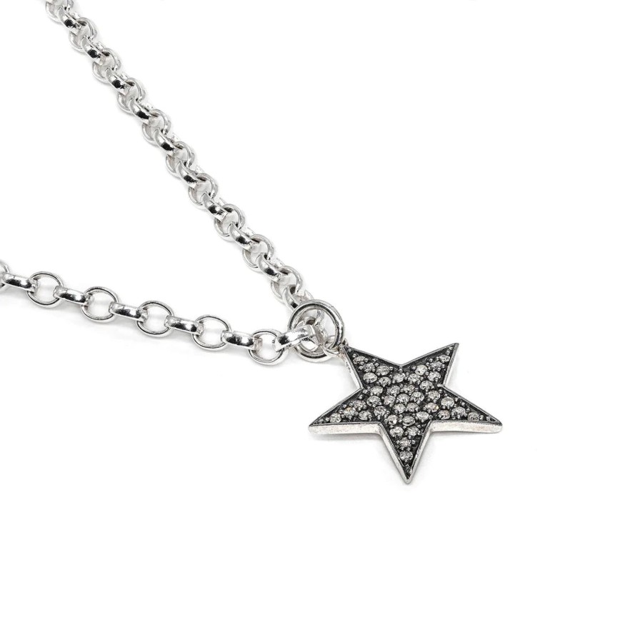 Clearance Kirstie Le Marque Diamond & Silver Chunky Star Necklace