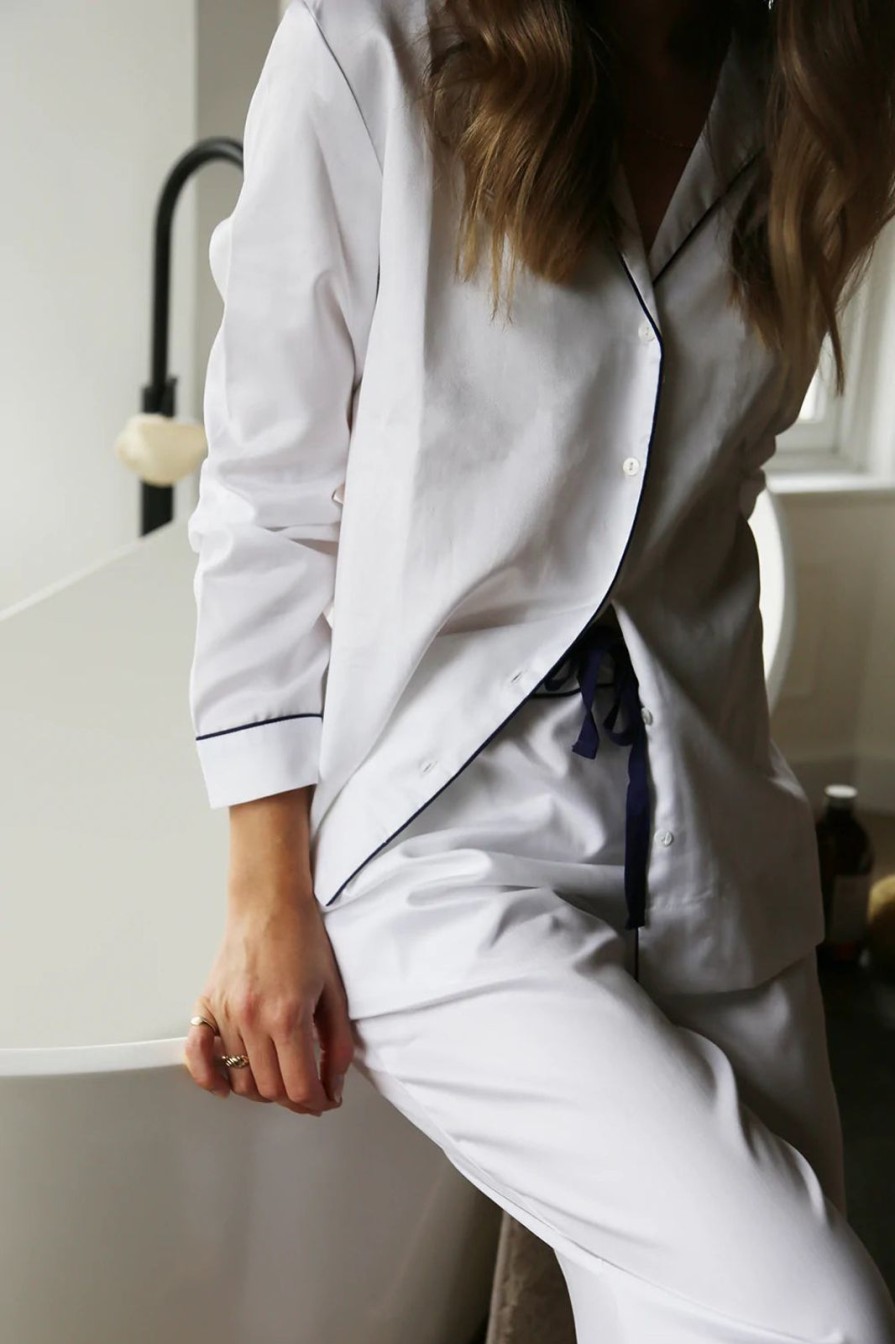 Online BREATHE Herringbone Pyjama White