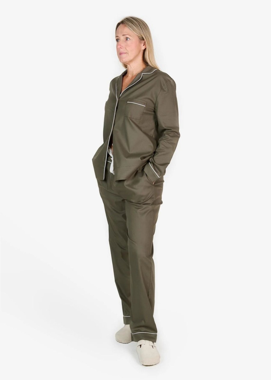 Hot BREATHE Herringbone Pyjama Khaki