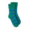 Wholesale Somerville Scarves Slipper Socks Zigzag Green/Blue