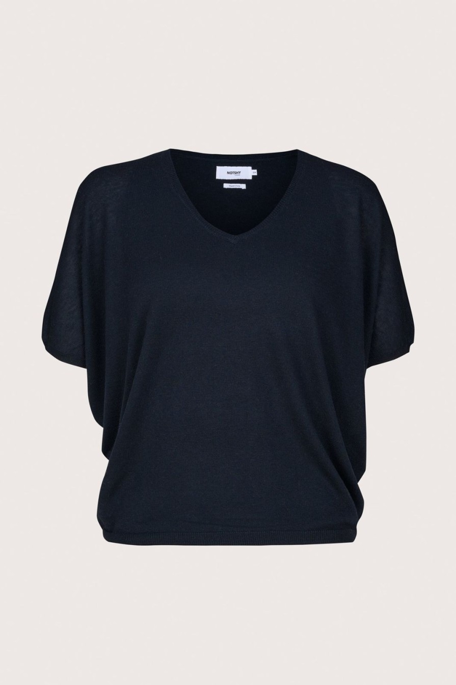 Best Not Shy Nya V-Neck Tee Black