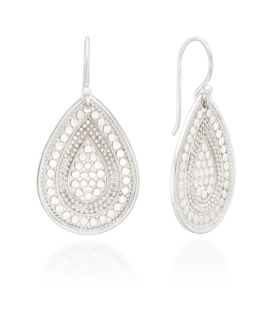 Hot Anna Beck Contrast Dotted Teardrop Earrings - Silver