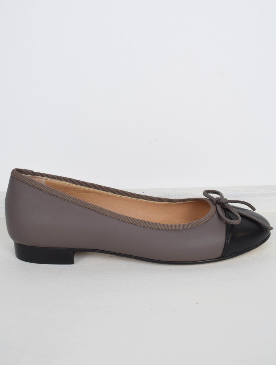 Clearance Donna Lei Coco Ballerina Pump Taupe/Black