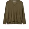 Best Mos Mosh Mmtani V-Neck Knit Burnt Olive