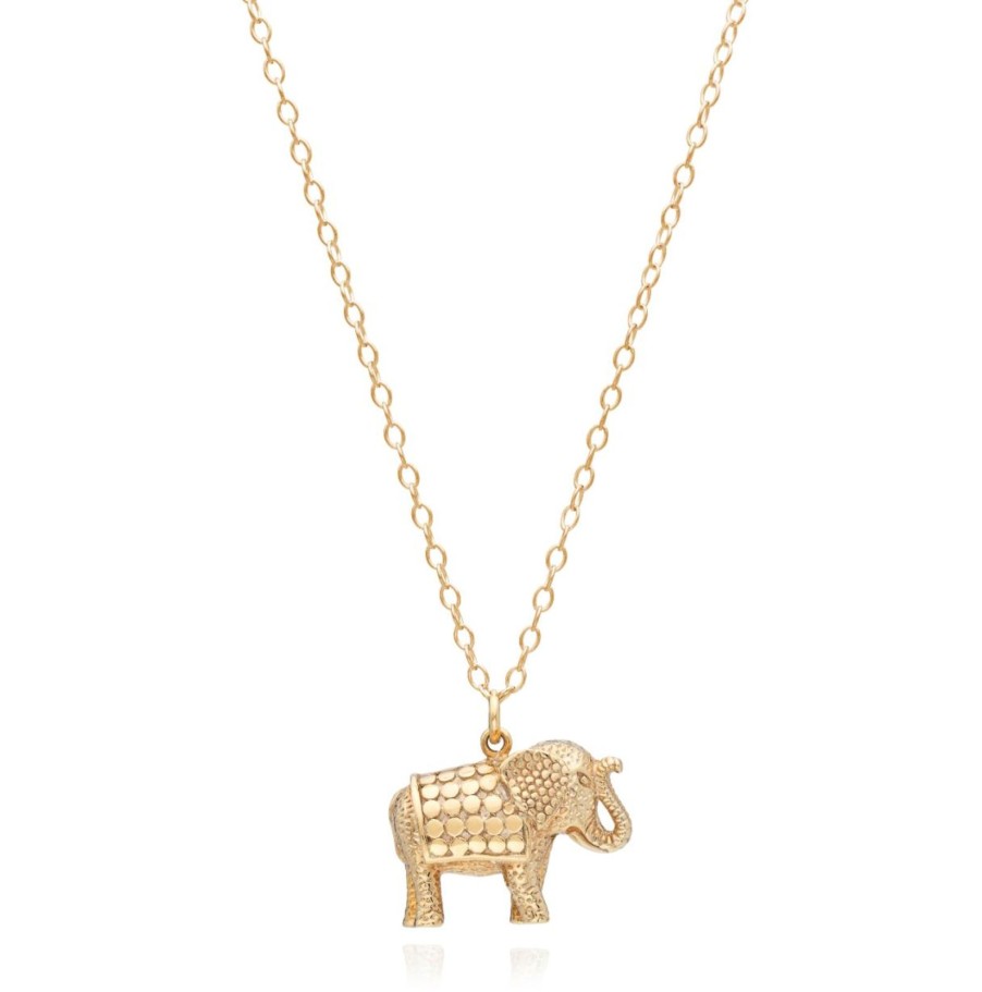 Wholesale Anna Beck Large Elephant Charm Necklace Gold