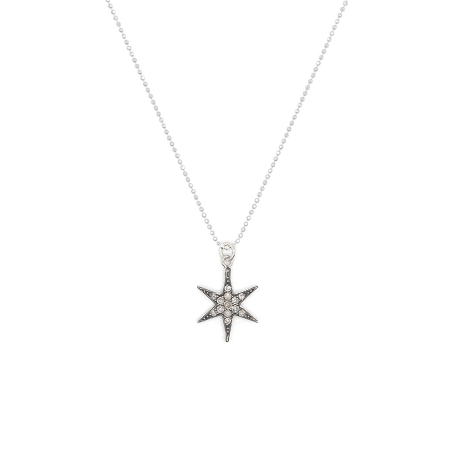 New Kirstie Le Marque Diamond Cosmic Star Necklace Silver