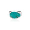 New Anna Beck Turquoise Asymmetrical Cocktail Ring Silver