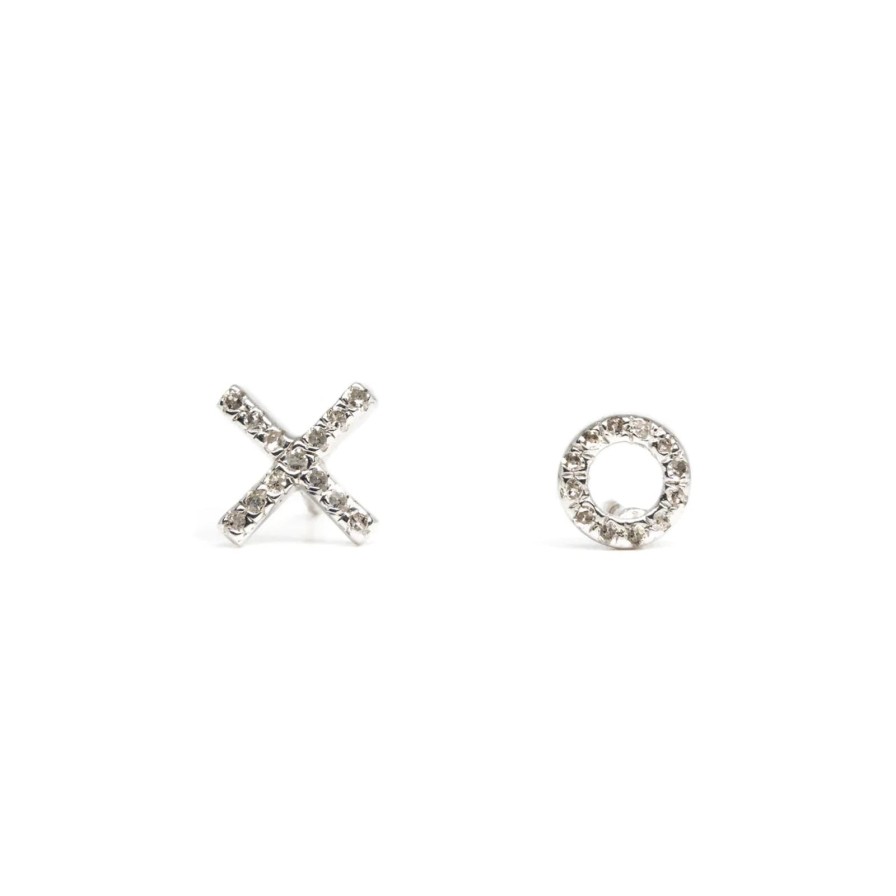 Online Kirstie Le Marque Diamond & Silver Xo Studs