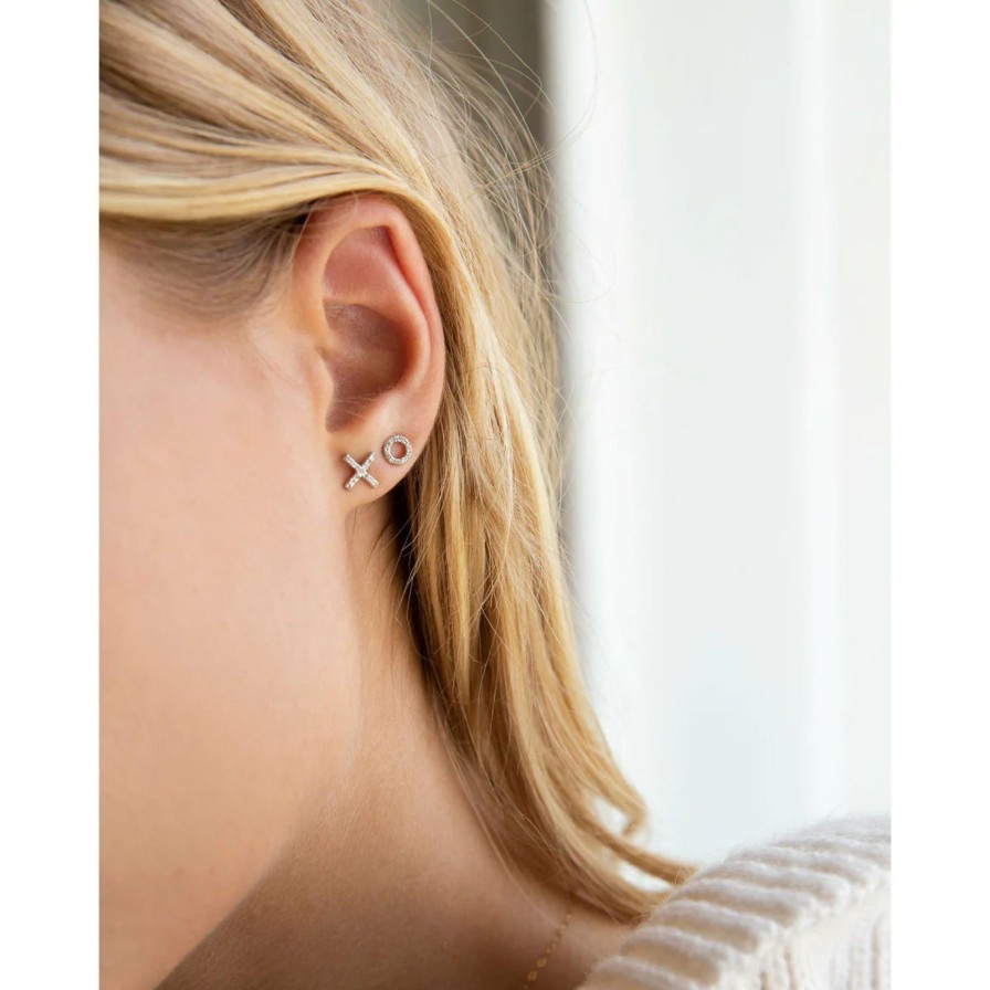 Online Kirstie Le Marque Diamond & Silver Xo Studs