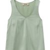 New Mos Mosh Mmastrid Silk V-Neck Smoke Green