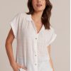 Wholesale bella dahl Cap Sleeve Button Down White