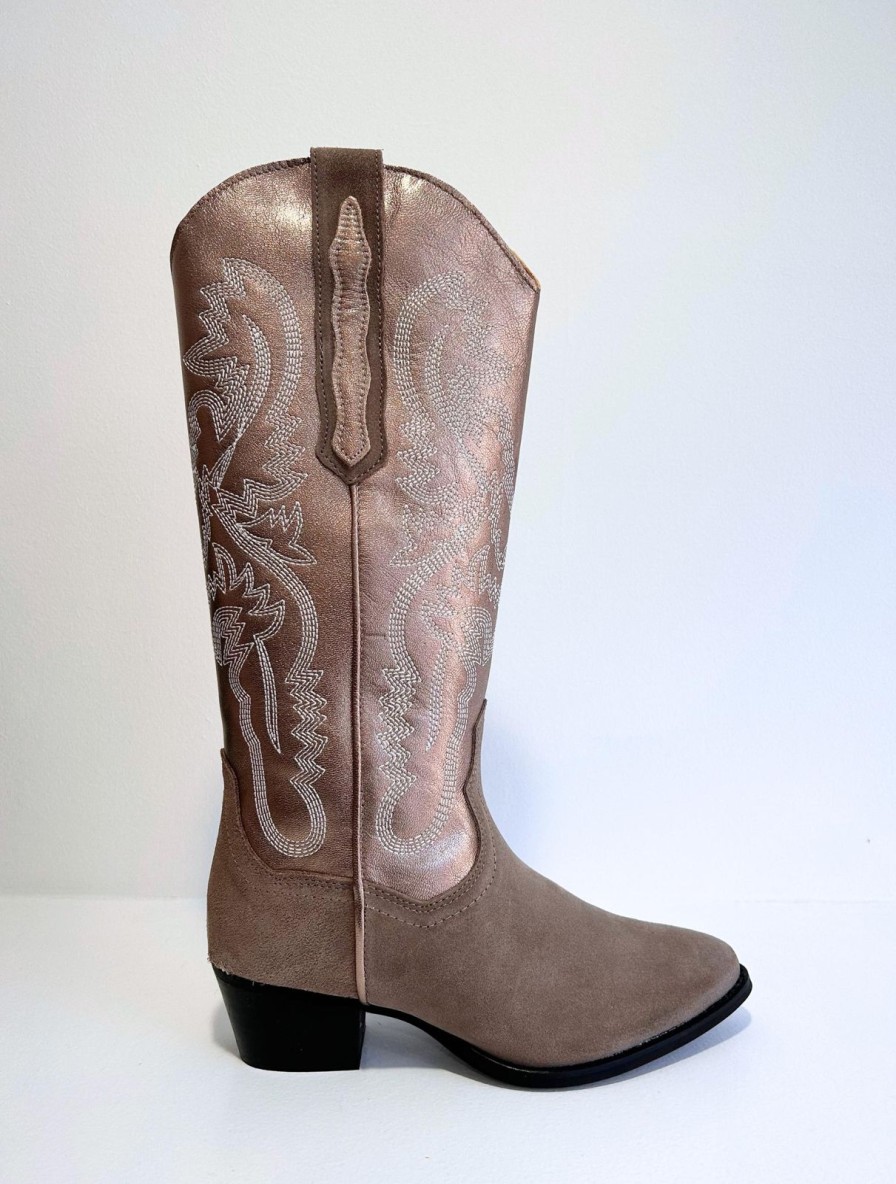 Hot DWRS Tulsa Western Boot Beige/Smoke