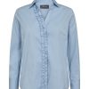 New Mos Mosh Mmsybel Satin Shirt Cashmere Blue