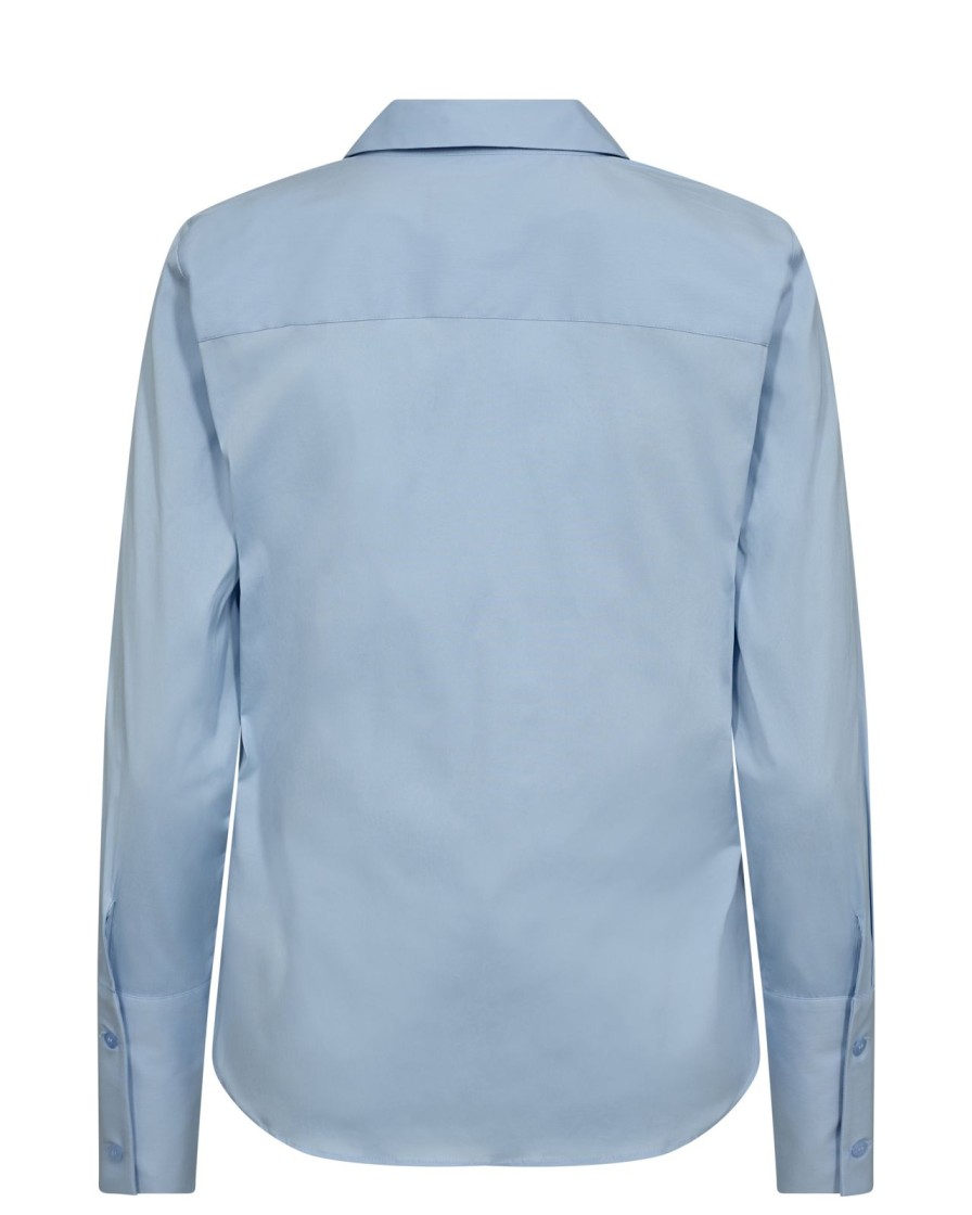 New Mos Mosh Mmsybel Satin Shirt Cashmere Blue