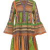 Best Devotion Twins Ella Short Dress Green/Neon Orange