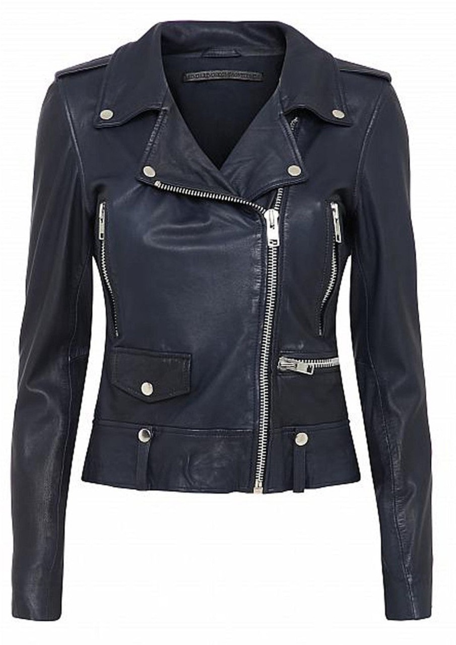 Hot MDK Seattle Leather Jacket Blue Night