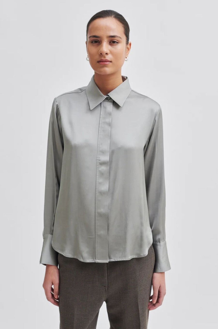 Online Second Female Galla Shirt Dried Sage