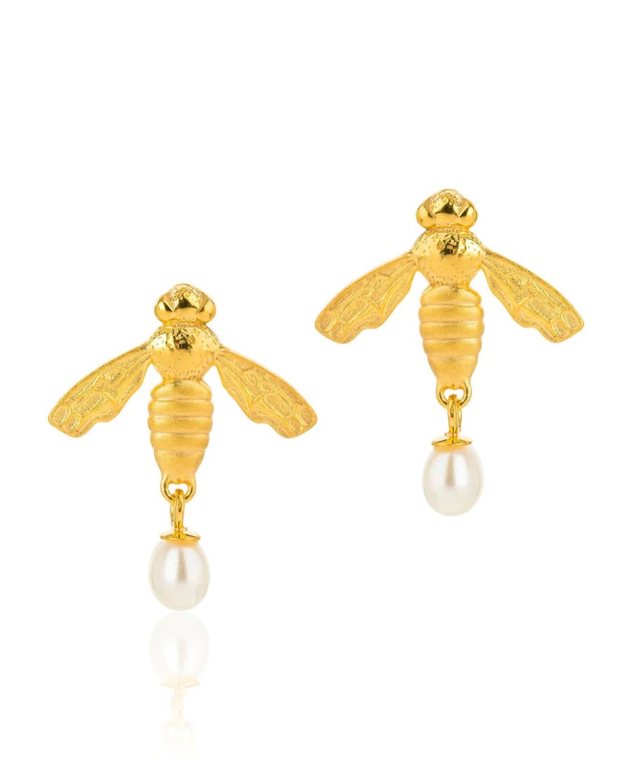 New Claudia Bradby Flying Bee Stud Earrings Gold