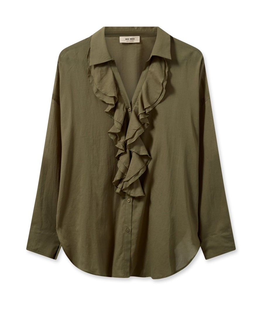 Clearance Mos Mosh Mmjelena Voile Shirt Burnt Olive