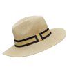 Hot Somerville Scarves Panama Hat Black/Tan Band