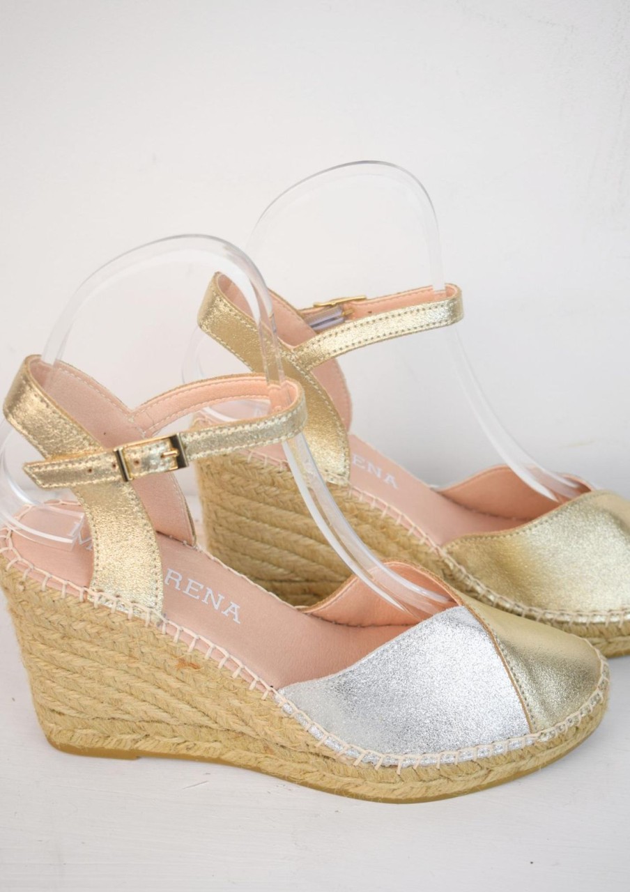 Online Macarena Carla Espadrille Gold/Silver