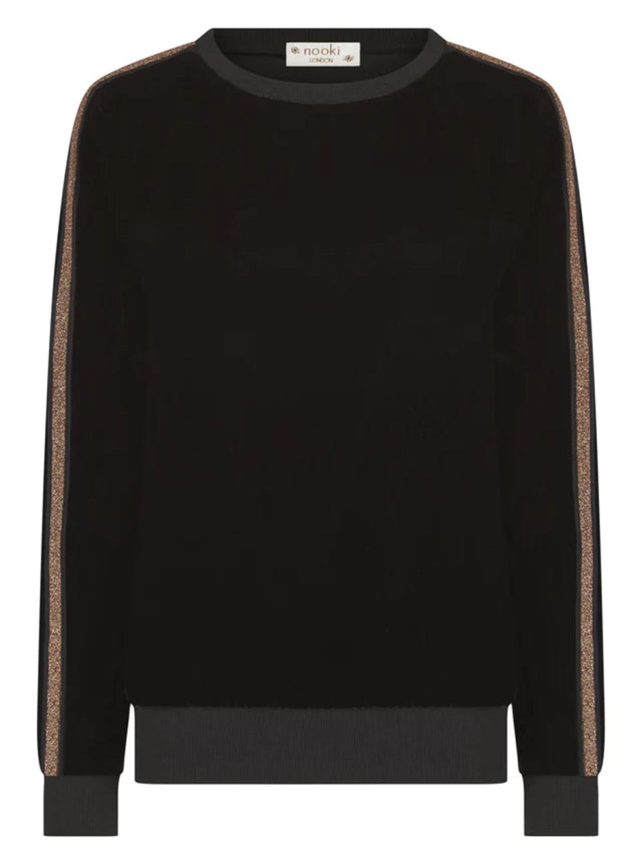 Clearance Nooki Penelope Velvet Sweater Black