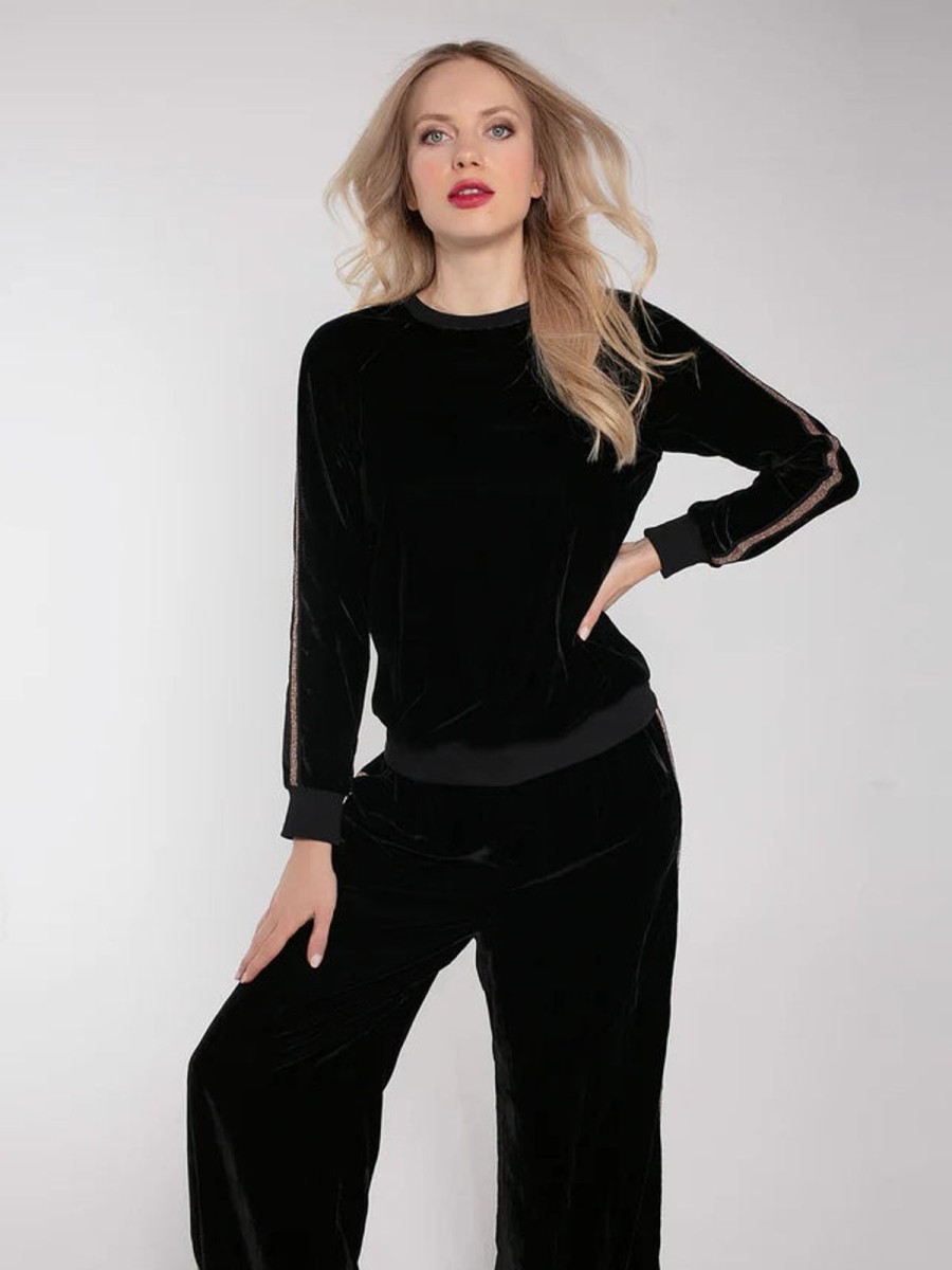 Clearance Nooki Penelope Velvet Sweater Black